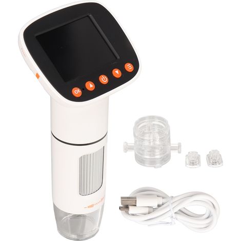 Microscope numérique LCD 50X-1000X grossissement HD 1080P USB portatif pour pièces avec écran intégré, 8 lumières LED, sans support (1/5)