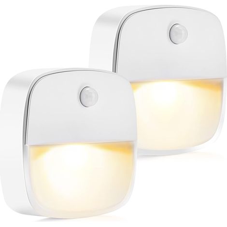 Veilleuse Enfant [2 pièces] Veilleuse Prise Electrique avec Capteur de Crépuscule, Mode d'éclairage Constant & Automatique pour Chambre Bébé, Escalier, chambre à coucher, Couloir, Salon-Blanc Chaud