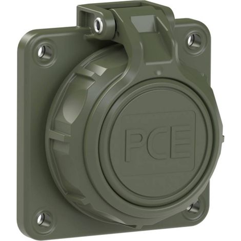 PC Electric 20352-8u Fiche électrique femelle avec terre PA6, ABS, PC 250 V bronze-vert (mat) IP66, IP68