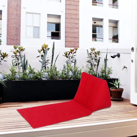 Coussin gonflable triangulaire pour le dos, portable et pliable, pour usage intérieur et extérieur, rouge. (1/5)