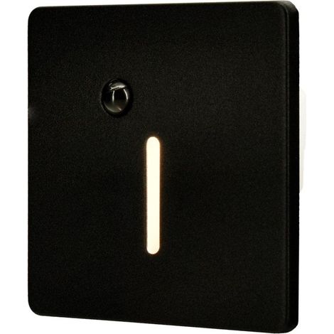 Cadre Carré Noir pour Balise LED Escalier avec Détecteur - Modèle Trait Fin - SILAMP (1/2)