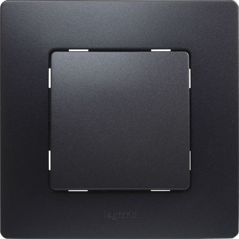 Interruptor Legrand 396494 en Color Negro. Interruptor conmutador 10A de la gama Niloé monoblock, mecanismo completo. (1/4)