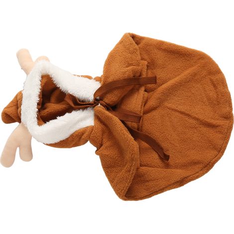 Costume de Noël mignon pour chien, motif élan, doux, chaud et ample, manteau à capuche tendance pour petits chiens (taille XL). (1/5)