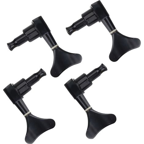 Boutons 2L 2R noirs en alliage de zinc, adaptés aux basses électriques. (1/5)