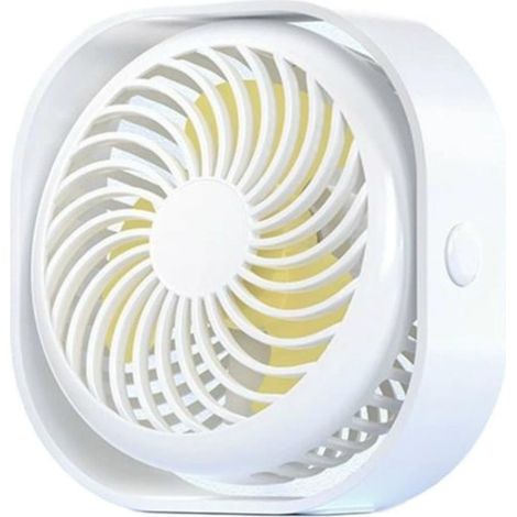 Ventilador portátil recargable por USB, silencioso, 3 velocidades, batería de litio integrada (cuadrado)