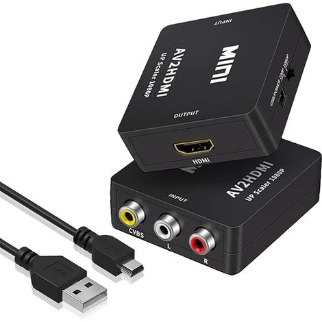 Vinmooog Adaptateur RCA vers HDMI DigitPro Convertisseur RCA vers hDmi Mini AV R-CA CVBS HD-MI,1080P Adaptateur Hdmi Adaptateur peritel hdmi Supporte PAL/NTSC Composite CVBS pour Caméra,Xbox,PS2,3 (1/5)