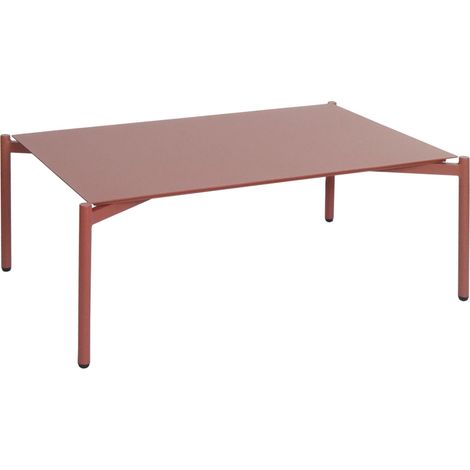 Tavolino da giardino in alluminio HHG-594, tavolo da salotto per esterni da caffè da balcone, 105x65cm, terracotta