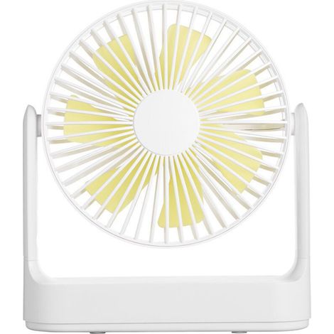 Ventilador de escritorio multifuncional recargable, silencioso, 4 velocidades ajustables, ventilador desmontable, batería integrada de 4000 mAh, blanco. (1/5)
