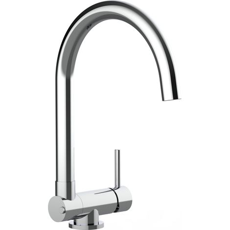 Rubinetto abbattibile miscelatore lavello fontana cucina VIZIO canna U abbattibile 4,5 cm per sottofinestra (1/4)