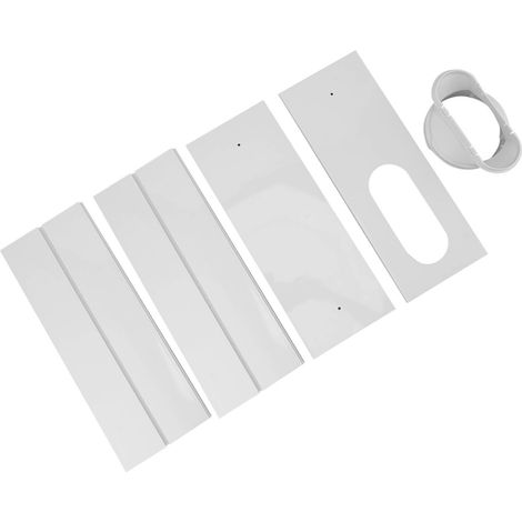 Kit de ventilation pour fenêtre de climatiseur en PVC, installation facile, sans joint, universel et réglable. Accessoire pour fenêtre de climatiseur avec 4 plaques pour fenêtre de 140 cm. (1/5)