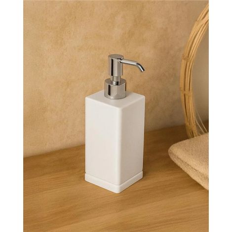 Dispenser portasapone liquido in Ceramica bianco Opaco
