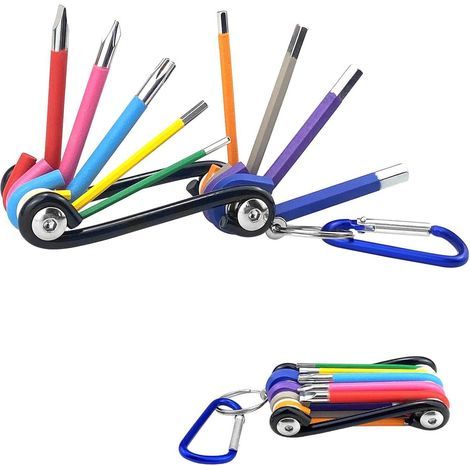 Jeu de 9 clés hexagonales pliantes professionnelles - Kit de clés hexagonales pliantes - Pour projets de bricolage (1/5)