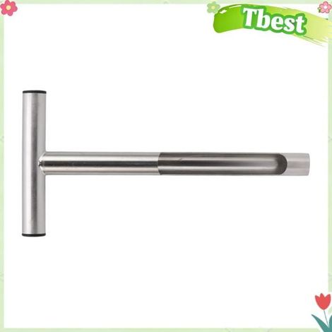 Tbest Échantillonneur de sol Sonde d'échantillonnage de sol en acier inoxydable 304, poignée en T piscine accessoire 12 pouces (1/5)