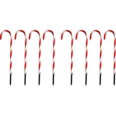 8er Set LED-Gartenleuchtsäbe "Zuckerstangen"-M76500-2 / LK076W-2