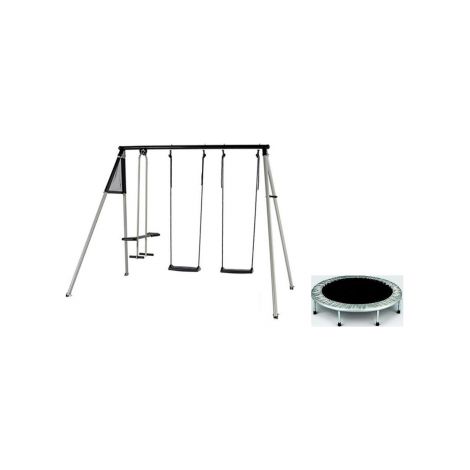 Altalena 4 posti con cavalluccio e trampolino elastico, kit parcogiochi per bambini Sicorage Slolle