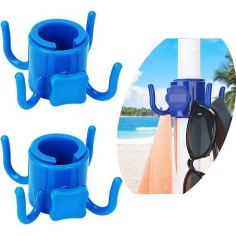 Crochet parasol - - Accessoires de plage - Porte-serviettes - Bleu (1/4)