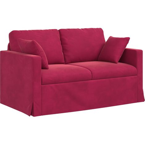 Divano Rosso Vino 138 x 78 x 80 cm Velluto vidaXL