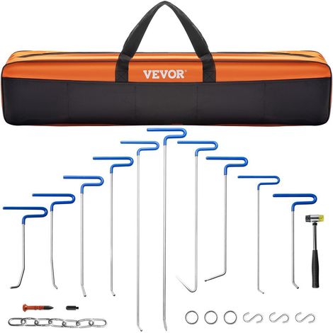 Kit de Débosselage sans Peinture 20PCs, Kit de Tiges pour Débosselage Carrosserie en Inox, avec Marteau, Crochets et Outil de Taraudage, Outil Professionnel de Débosselage pour Bosses Mineures (1/5)