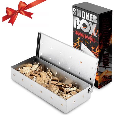 Boîte Fumoir Barbecue - Générateur Fumée Froide - pour BBQ Gaz, Electrique, Charbon (22,2 x 9,6 x 4,4cm) (1/5)