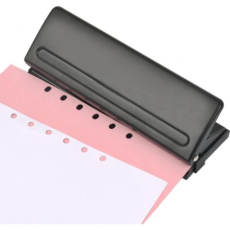 Perforatrice métallique 6 trous, format A4, A5, A6, B7, robuste, pour étudiants, format A5, petite perforatrice réglable (1/5)