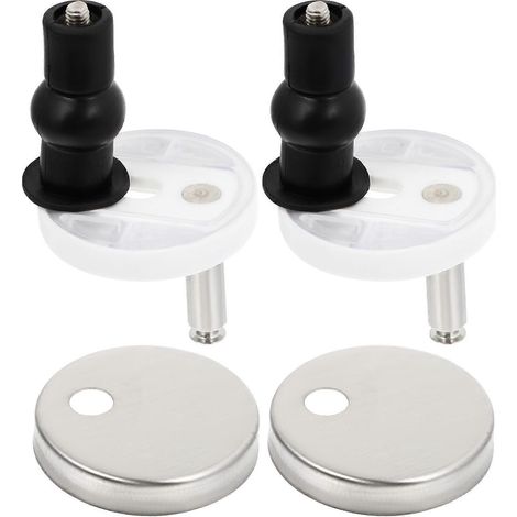1 Set/2 Stück WC-Sitzbeschläge WC-Sitzscharniere Schnellverschluss-Befestigungen-7.5X4.3CM-Black (1/4)