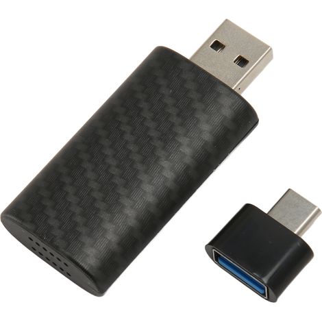 Adaptateur CarPlay sans fil, convertisseur CarPlay filaire vers sans fil, dongle avec boîtier en fibre de carbone, installation facile et rapide (Plug and Play) pour véhicule (1/5)