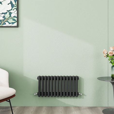 AICA 300x605mm Anthracite Horizontal Traditional Radiator Cast Iron 3 Column Heating UK (1/5)