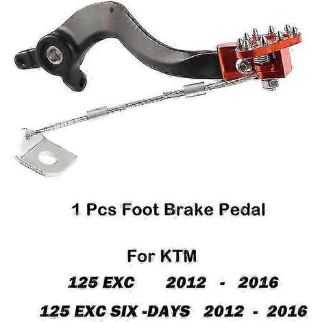 Pédale de frein arrière en aluminium CNC compatible avec KTM 125EXC Six Days 125cc (2 temps, enduro) - Modèles 2012-2016 (1/5)