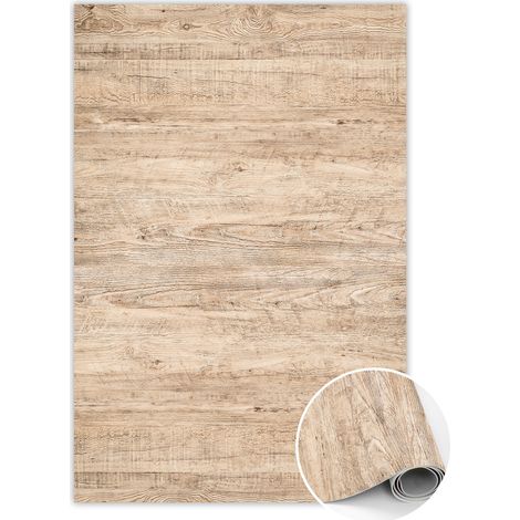 Tapis En Vinyle Rectangulaire, Parfait pour Cuisine et Salon - Bois brut - 150x225 cm (1/5)