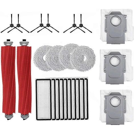 Zubehör kompatibel mit den Saugrobotern Roborock Qrevo Plus / Qrevo S / Qrevo MaxV: Reinigungstücher, HEPA-Filter und Hauptseitenbürsten-Set (1/5)