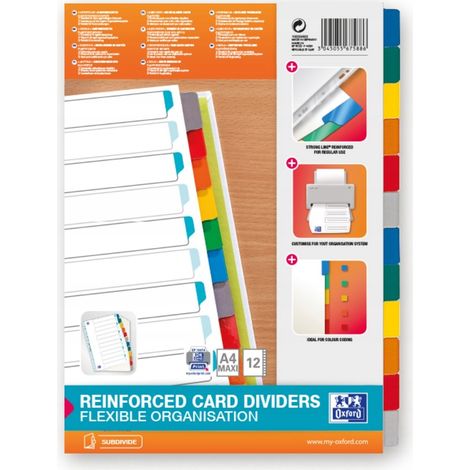 Divisori in cartone MYLAR A4+ COLORATO, 12 fogli (1/5)