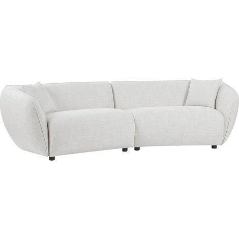 Divano 4 posti in tessuto melange beige - LUCAMO