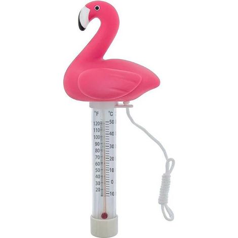 Thermomètre Flamant Rose - Accessoire Piscine Générique - Mesure Précise de Température - D-Work
