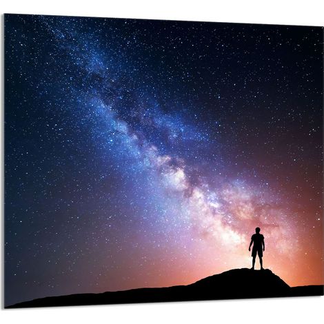 GLASPLATTE FÜR KÜCHE 65x60 Sterne