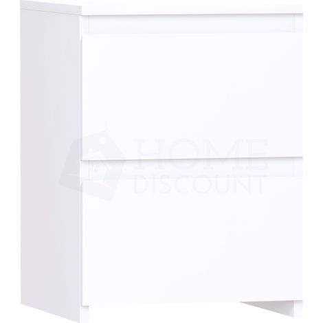 Denver Nachttisch mit 2 Schubladen, Nachtschrank, Schlafzimmermöbel, Weiß (1/5)