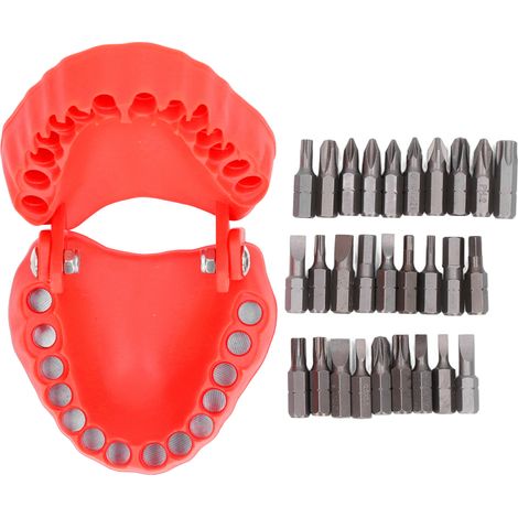 Porte-embouts magnétique en acier inoxydable pour mèches de perçage, 28 pièces, rouge, accessoires d'outillage domestique (1/5)