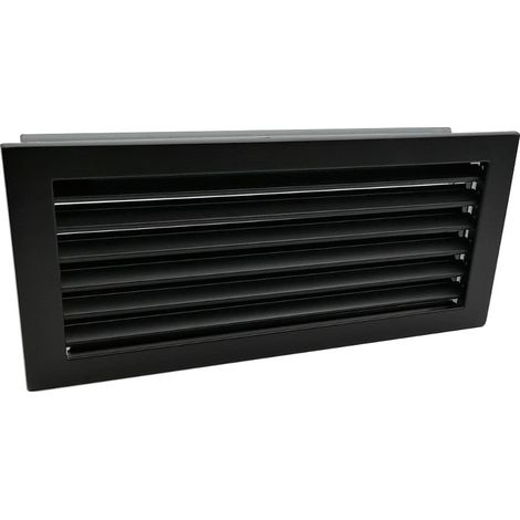 Grille d'air froid en acier galvanisé  Noir - 45 x 23 cm (1/3)