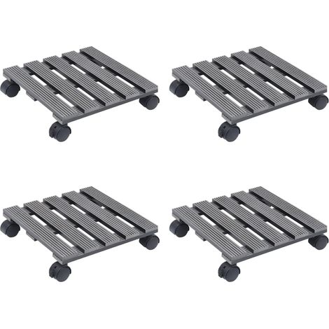 Pflanzenroller 4 Stk. Grau 30x30x7,5 cm WPC