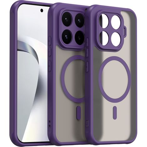 Custodia fumé per Xiaomi 17T, custodia opaca, per MagSafe, cornice viola (1/5)