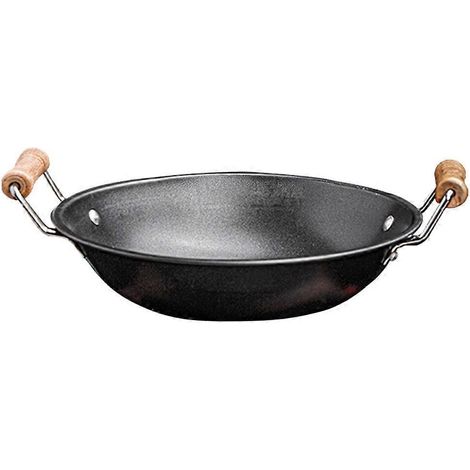 Wok antiadhésif, poêle ménager, ustensiles de cuisine, casserole-27.00X23.00X5.60CM-Black (1/4)