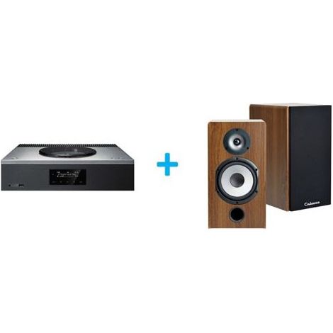 Amplificateur Hi-Fi Technics SA-C600EG-S Argent + une paire d'enceintes bibliothèque Cabasse Antigua MT32/2 Edition spéciale N