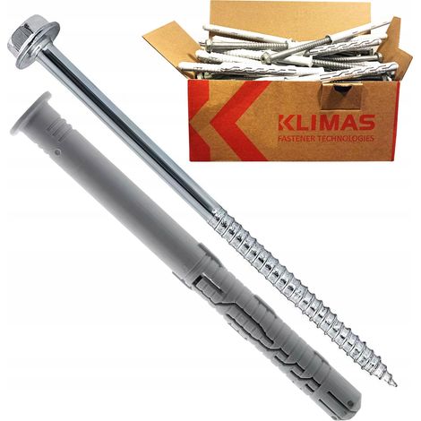 Chevilles De Cadre Klimas KPR-FAST-10230K, 10 x 230, Avec Cle Torx, Lot De 25