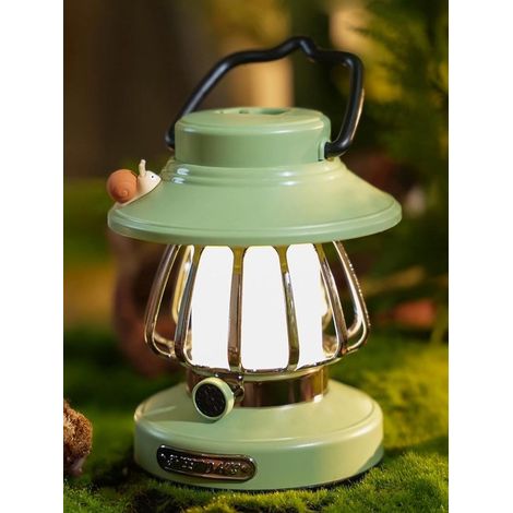 Lámpara infantil recargable verde caracol acampar, C + regulable 3 colores, nocturna infantil / Iluminación aventuras / Iluminación emergencia