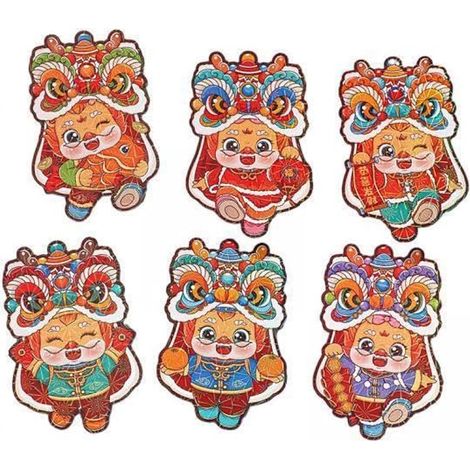 2x6x Enveloppes Rouges Hong Bao pour Le Nouvel an Chinois, Enveloppes Cadeaux et Cartes de Vœux, Enveloppes Porte- pour La Fête du Printemps (1/5)
