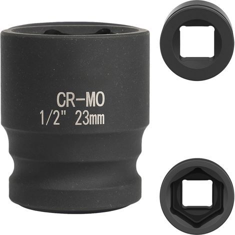 x 23mm 6-Point Socket, Cr-Mo Steel, for 1/2" Impact Wrench, Bicycle and Lock (1/5)