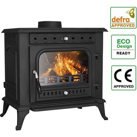 10KW Multifuel Wood Stove Log Burner Cast Iron JA031 (1/3)
