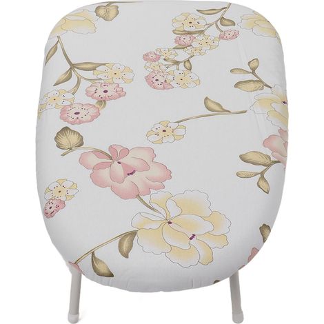 Table à repasser de voyage, plateau pliable, pieds et housse en coton avec motif pivoine. (1/5)