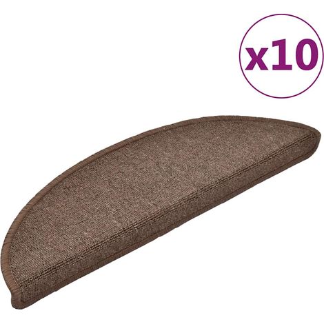 Maison Exclusive - Tapis d'escalier 10 pièces 56 x 17 x 3 cm marron café demi-rond (1/5)