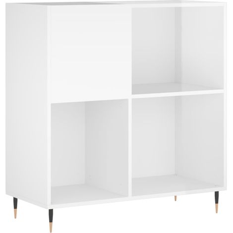 Maison Exclusive - Mueble discos madera contrachapada blanco bril
