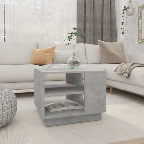 vidaXL Table basse gris béton 55x55x43 cm bois d'ingénierie (1/5)
